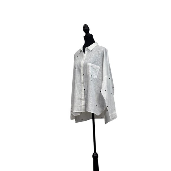 Zara Basic White Blouse with Black Dots – Breezy Summer Style - Picture 4 of 9